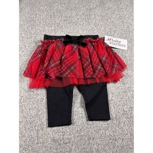 Red Plaid Tulle Baby Girl Skirt With Leggings Baby Starters 3M Holiday Christmas